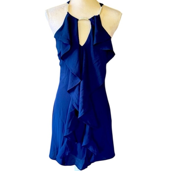 Venus Ladies size 6 sleeveless cocktail dress very good condition. Navy - Picture 2 of 11